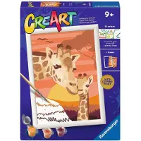 Ravensburger Creart schilderen op nummer giraffe met jong