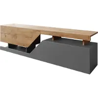 Mirjan 24 Lendo Double Serie - TV Kast - 160 cm - Grafiet en Eiken - Zonder Handgrepen