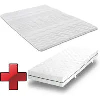 Sleezzz 7 Zonen pocketveringmatras Sleezzz Smart, 90 x 200 cm, hoogte 21 cm, stevigheid H2/H3 + matrasbeschermer/matrasovertrek, 90 x 200 cm