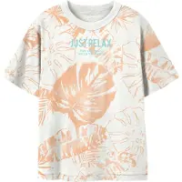 Name it KIDS T-shirt wit Jongens Katoen Ronde hals Blad - maat 146/152