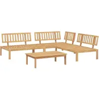 vidaXL 4-delige Loungeset pallet massief acaciahout