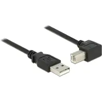 DeLOCK USB-A naar USB-B haaks (beneden) kabel - USB2.0 - tot 2A / zwart - 3 meter
