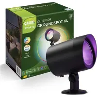 Calex Smart Outdoor LED XL Grondspot - Slimme Tuinverlichting Waterdicht - Prikspot - RGB en Warm Wit Licht - Tuinspot 9W - Zwart