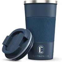 Castagnola Thermosbeker - Koffiebeker To Go - Travel Mug voor Koffie en Thee - Theebeker - 510 ML - RVS - Donkerblauw