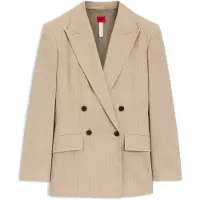 HUGO Regular-fit blazer met krijtstrepen van katoenmix