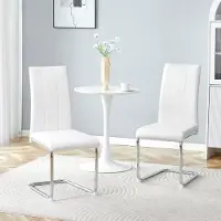 STILVORA Eetkamerstoel Wit - Ergonomisch En Onderhoudsvriendelijk - Voor Eetkamer, Keuken En Woonkamer - Metaal En PU