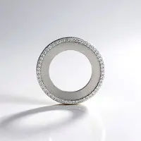 Cavill - Zilveren Hanger - 925 Sterling Zilver met Platina Coating - 54 Cambodjaanse Zirkonen 0,875 ct - Ronde Luxe Minimalistisch Sieraad