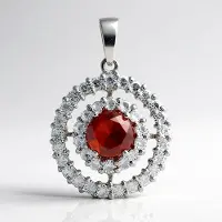 Cavill - Zilveren Hanger - 925 Sterling Zilver - Rode Tijgeroog 1 05 ct - Witte Topaas 1 505 ct - Elegante Ronde Cabochon 27x18 mm