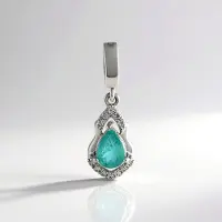 Cavill - Zilveren hanger - 925 Sterling zilver geplatineerd - 0,588 ct druppelvormige Grandidieriet - 12 zirkonen - Elegant Madagaskar
