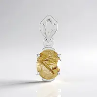 Cavill - Zilveren Hanger met 2,547 ct Braziliaanse Rutielkwarts - 925 Sterling Zilver - Ovaal Slijpsel - Elegant Design 22x8 mm