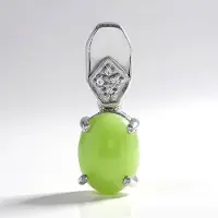 Cavill - Zilveren hanger 925 Sterling met 0,97 ct Keizerlijk Chrysopraas ovaal en 0,016 ct witte Topaas - elegant 19x7 mm dames sieraad