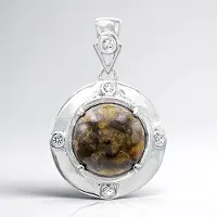 Cavill - 925 Sterling Zilver Hanger - Dinosaurus Kwarts 6,29 ct en Witte Topaas 0,15 ct - Ronde Cabochon 12 mm - Elegant Vintage