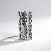 Cavill - Zilveren hanger 925 sterling zilver geplatineerd met 0,464 ct ronde iolieten - Modern & elegant sieraad 29x13 mm paars