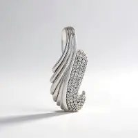 Cavill - Elegante Zilveren Hanger met 1,1ct Cambodjaanse Zirkonia - 925 Sterling Zilver - Monosono Collectie - Prong Zetting Golfvormige Hanger Dames