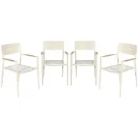 Sweeek - Set van 4 tuinstoelen van aluminium en textileen - fira