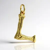 Cavill - Moderne letter L hanger - 925 Sterling zilver - Goudcoating - Casual & elegant sieraad - 20x12 mm - 1,6 g