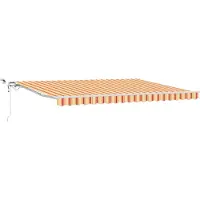 vidaXL Uitschuifbare luifel Geel en Oranje 450 × 350 cm Polyester