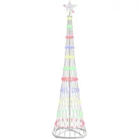 vidaXL LED kerstboom met 230 LED Multikleur 51 x 51 x 190 cm Metaal