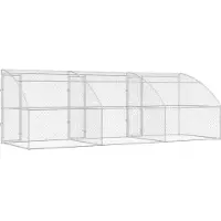 vidaXL Hondenhok 3 st Zilver 6 x 2 x 2 m Gegalvaniseerd staal