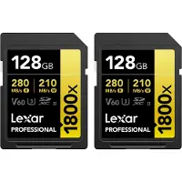 Lexar Professional SDXC 1800x GOLD 128GB 210MB/s - Duo-Pack