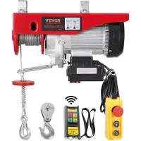 Vevor Elektrische hijslift, 1320 lbs, 230 V elektrische lier met 328 ft draadloze en 14 ft bedrade afstandsbediening, 40 ft hefhoogte met enkelvoudige kabel, enkelvoudige/dubbele lus, hijsapparaat