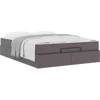 vidaXL Bedframe met matras Anders 2 st Grijs PVC