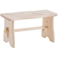 Zeller Houten voetenbankje/krukje 39 x 19 x 21 cm - Decoratie bankje - Bijzettafeltje/krukje