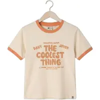 Daily7 T-shirt beige Jongens Stretchkatoen Ronde hals Meerkleurig - maat 104