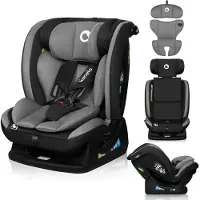 Lionelo Autokindermeubel Aart i-Size, geschikt vanaf de geboorte tot 12 jaar, 40-150 cm, breed aanpassingsbereik, extra zijbescherming, R129/03 - Grijs