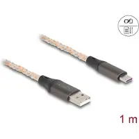 DeLOCK USB 2.0 Cable Type-A to USB Type-C with RGB illumination 1 m