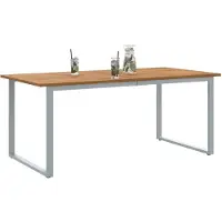 vidaXL Tuintafel, grijs, 180 x 90 x 75 cm, massief acaciahout