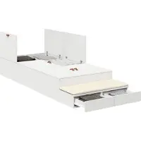 vidaXL Opbergbedframe met lade met opslag Wit 100 cm Bewerkt hout