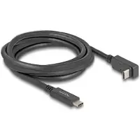 DeLOCK USB 5 Gbps kabel USB Type-C plug naar USB Type-C Haakse stekker boven / onder 2 m 4K PD 60 W met e-markering