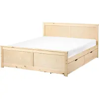 Beliani DAUPHIN - Bed met 2 lades - Naturel - 140 x 200 cm - Hout