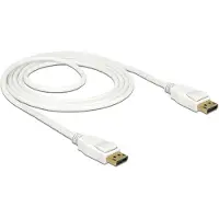 DeLOCK 85509 DisplayPort-kabel DisplayPort Aansluitkabel DisplayPort-stekker 1.5 m Wit Vergulde steekcontacten, Verdraaid, Afgeschermd (drievoudig), 4K UHD