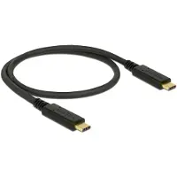 DeLOCK 83661 USB-C-kabel USB 3.1 Gen2 USB-C stekker, USB-C stekker 1.00 m Zwart