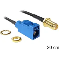 DeLOCK Fakra C (v) - SMA (v) adapter kabel - RG174 - 50 Ohm / zwart - 0,20 meter