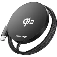 Swissten , Qi2 MagSafe-oplader, 15W, met 1,5 meter kabel, zwart