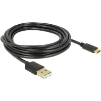 DeLOCK USB-C - USB-A kabel | verguld | USB2.0 | 15W | zwart | 4 meter