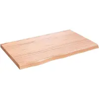 vidaXL Wastafelblad 80x50x(2-4) cm behandeld massief hout lichtbruin