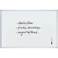Franken Whiteboard X-tra!Line, wandmontage in staand en liggend formaat, frame van wit gelakt staal en aluminium, magnetisch, opbergvak, B 600 x H 450 mm