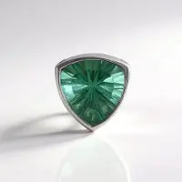 Cavill - Zilveren hanger met groene Fluoriet 3,6 ct - 925 Sterling Zilver, platina geplatineerd - Triljant geslepen edelsteen - Modern & Fris groen