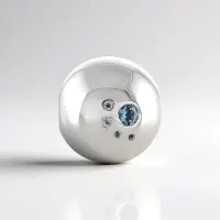 Cavill - Zilveren hanger met Santa Maria aquamarijn 0 097 ct en witte topaas 0 044 ct - 925 Sterling zilver - rond modern design - MONOSONO COLLECTION