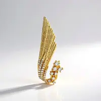 Cavill - 925 Sterling Zilver Verguld Hanger - 0,57 Ct Natuurlijke Cambodjaanse Zirkonen - Modern Elegant Asymmetrisch - 39x15 mm