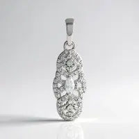 Cavill - Elegante Zilveren Hanger - 925 Sterling Zilver - Cambodjaanse Marquise Zirkoon 0 198 ct - 0 585 ct Totaal - Stralend Dames Sieraad