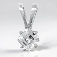Cavill - Zilveren Hanger - 925 Sterling Zilver Geplatineerd - 0,48 ct Tanzanian Zirkoon Octagon Asscher Geslepen - Elegant, Tijdloos Sieraad 11x5 mm