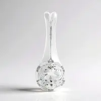 Cavill - Zilveren hanger met witte kunziet 1,114 ct - 925 Sterling zilver met palladium - Elegante druppelvorm - Ronde briljant geslepen 6 mm