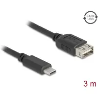 DeLOCK USB 2.0 Cable USB Type-C male to EASY USB Type-A female 3 m