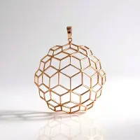 Cavill - Hanger 925 Sterling Zilver Rosé Verguld - Modern Geometrisch Design - Open Zeshoekige Structuur - Dames Sieraden Elegant en Stijlvol