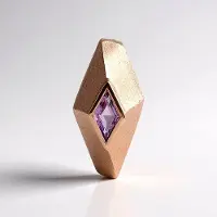 Cavill - Zilveren Hanger Roséverguld - 0,718 ct Lavendel Amethist Fancy Slijpsel - Geometrische Ruit 26x13 mm - Luxe Dames Sieraad